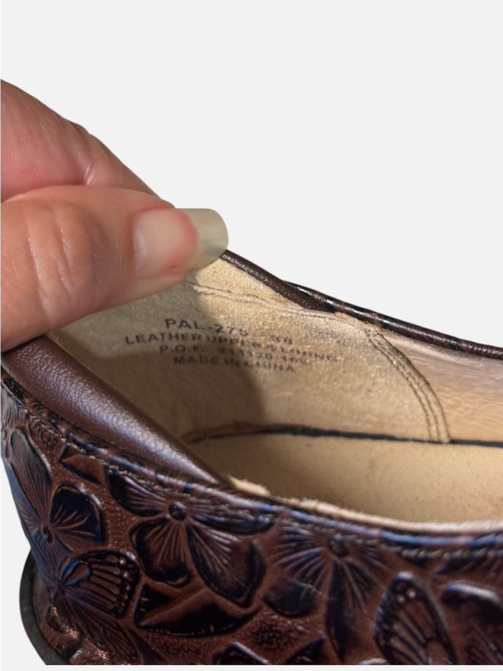 Alegria Floral Embossed Brown Mary Jane Clog Sz
38/US 8 - Picture 10 of 11